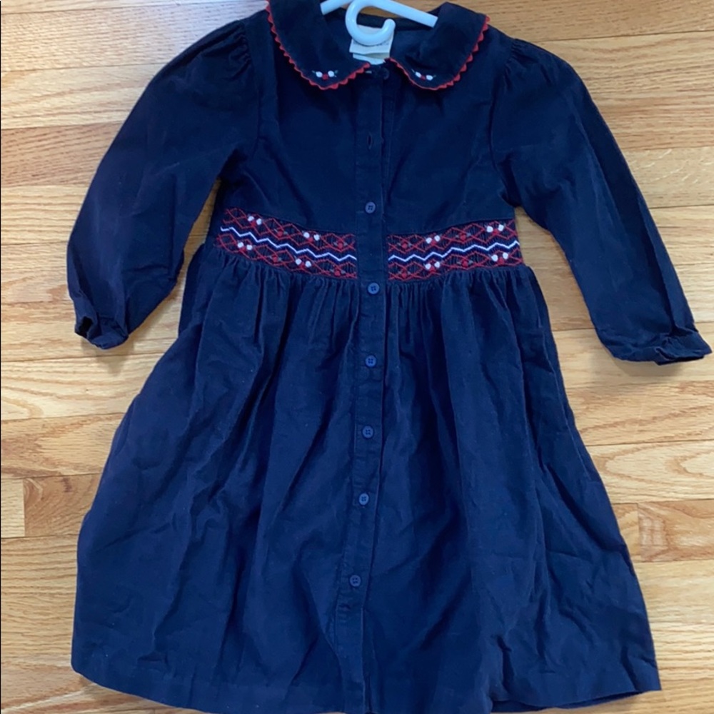 Laura Ashley navy corduroy dress